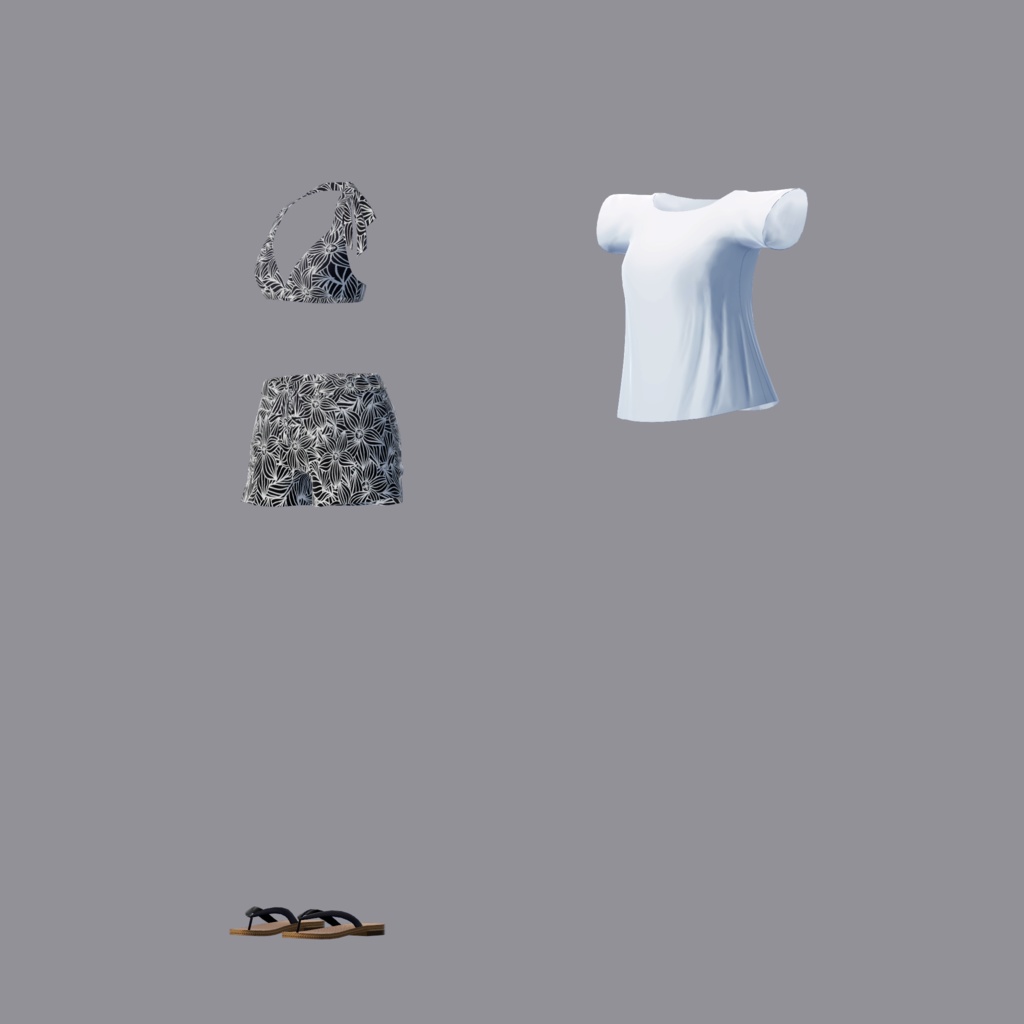 【衣装】CasualSwimwear(連翹・リディv2・珀葵対応)【FBX】