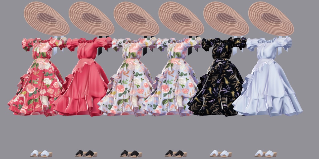 【衣装】サマードレス(連翹・リディv2・珀葵対応)【FBX】