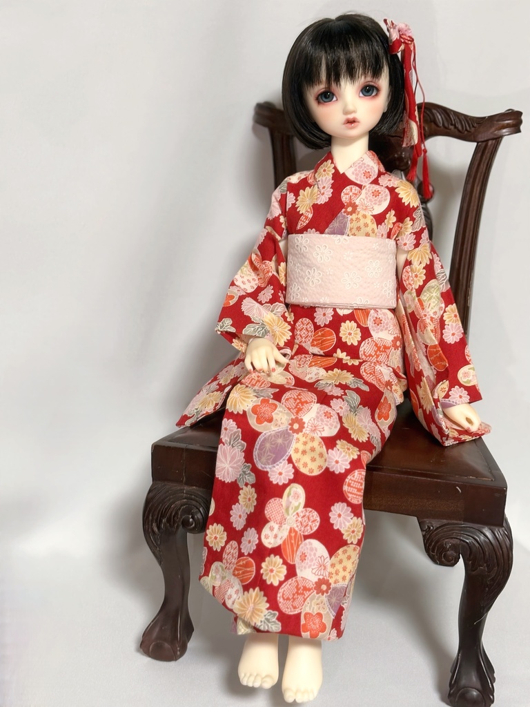 SD〜13SD少女サイズ　総手縫い浴衣　難あり品
