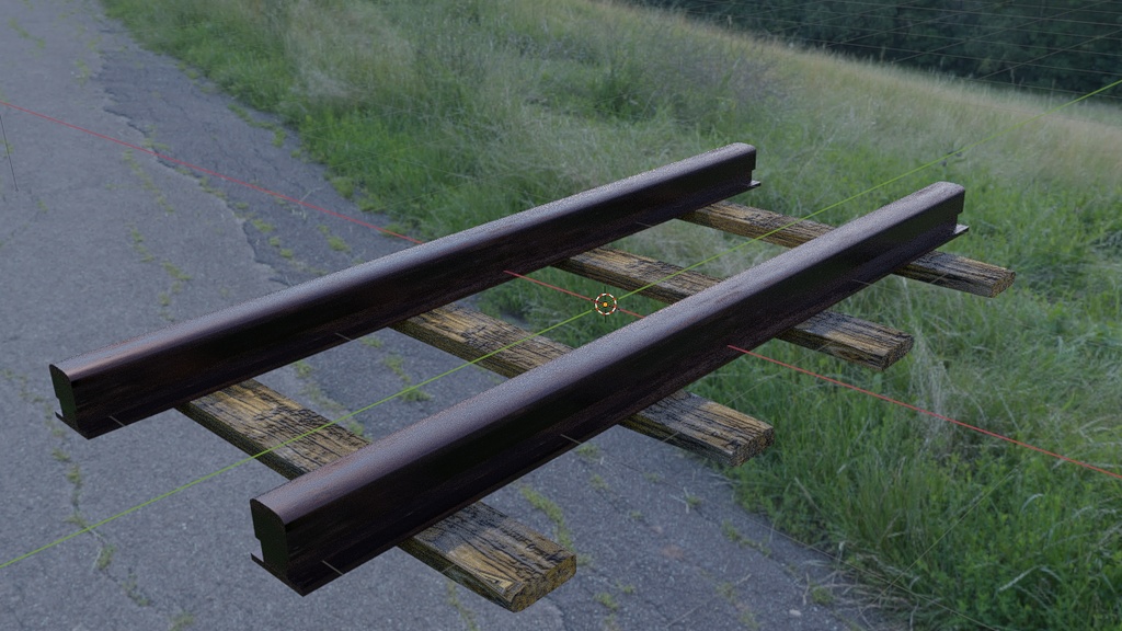 線路の3Dモデル【Blenderで制作】