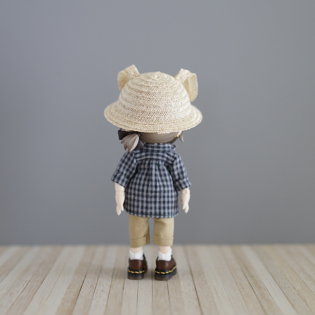 【参考】たれ耳麦わら帽子(中サイズ/15cm/きなり)