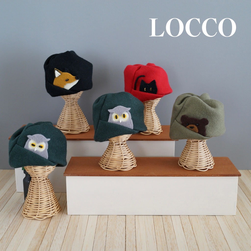 【受注】動物ニット帽（ネコ、キツネ、クマ、フクロウ）