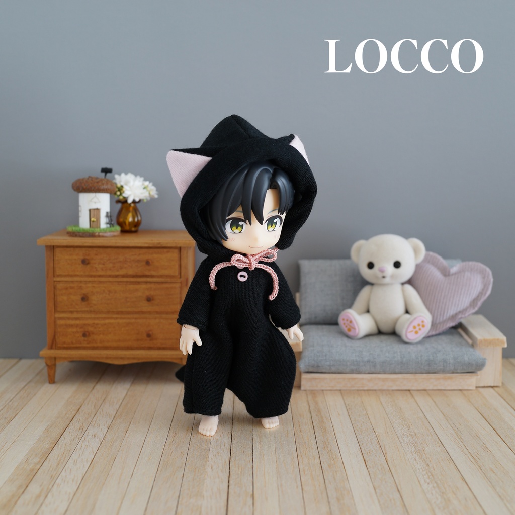 【受注】黒猫のパジャマセット