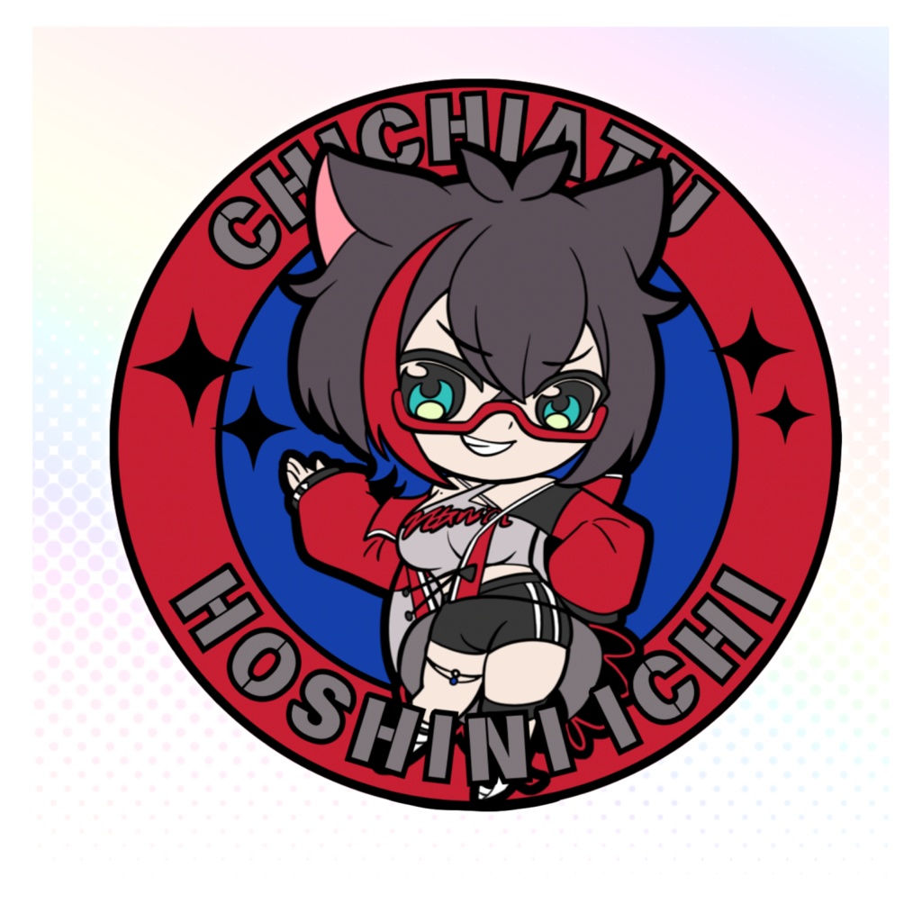 乳圧ラバスト風ステッカー 80mm