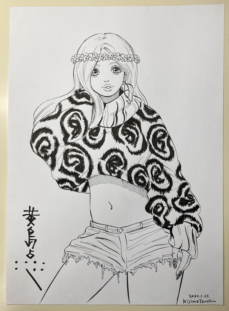 『黄色い耳(((胎教)))』twitterリプ企画原画【ジュレ】サイン入り