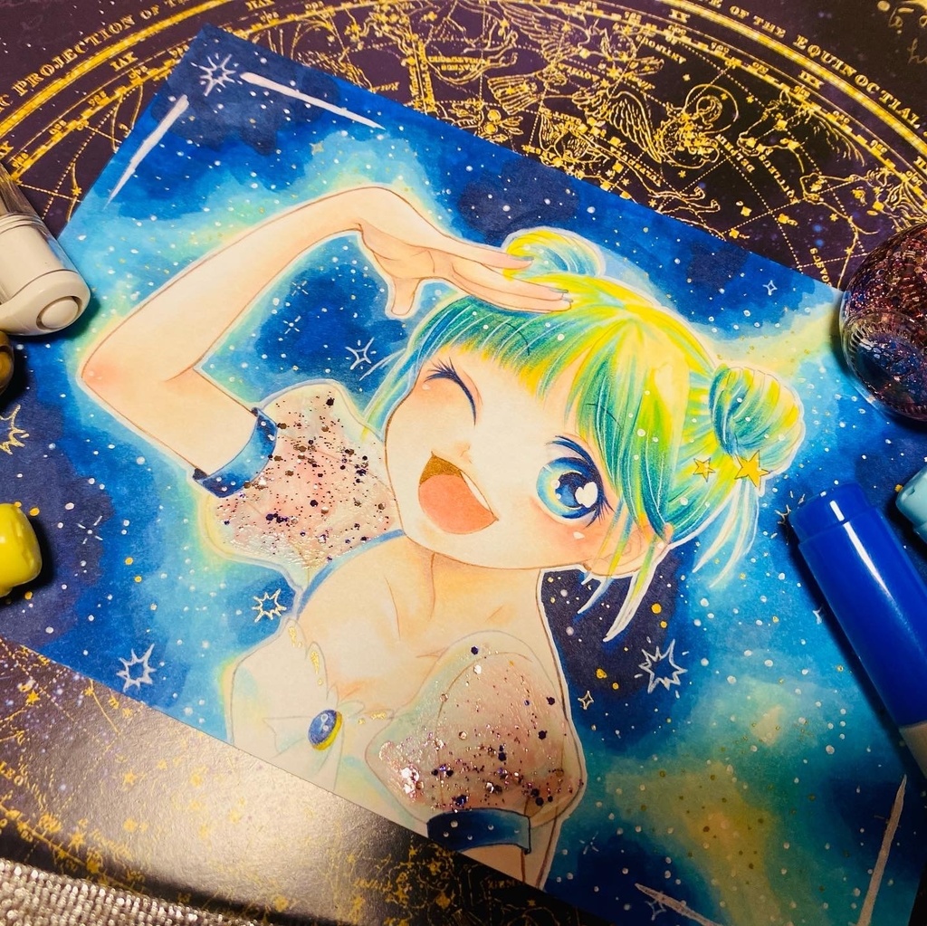 【原画】宇宙まで煌めけ！私の歌🌙.*·̩͙💫⭐︎