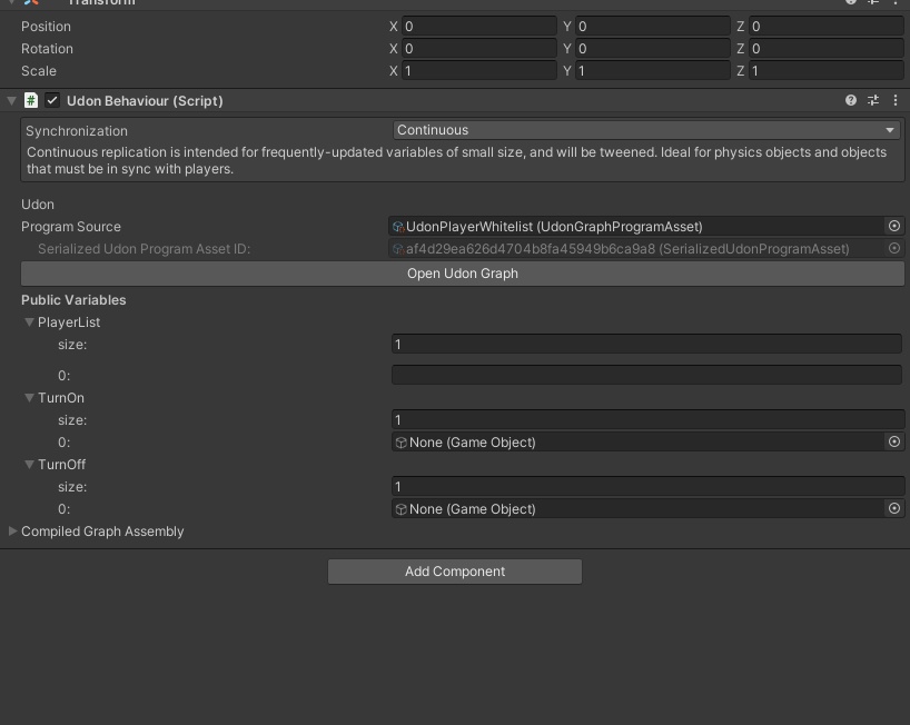 Simple Udon Player Whitelist (VRCSDK3)(UDON)