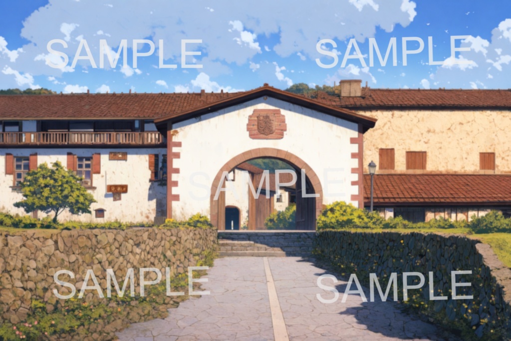 海外の村の門【3枚】