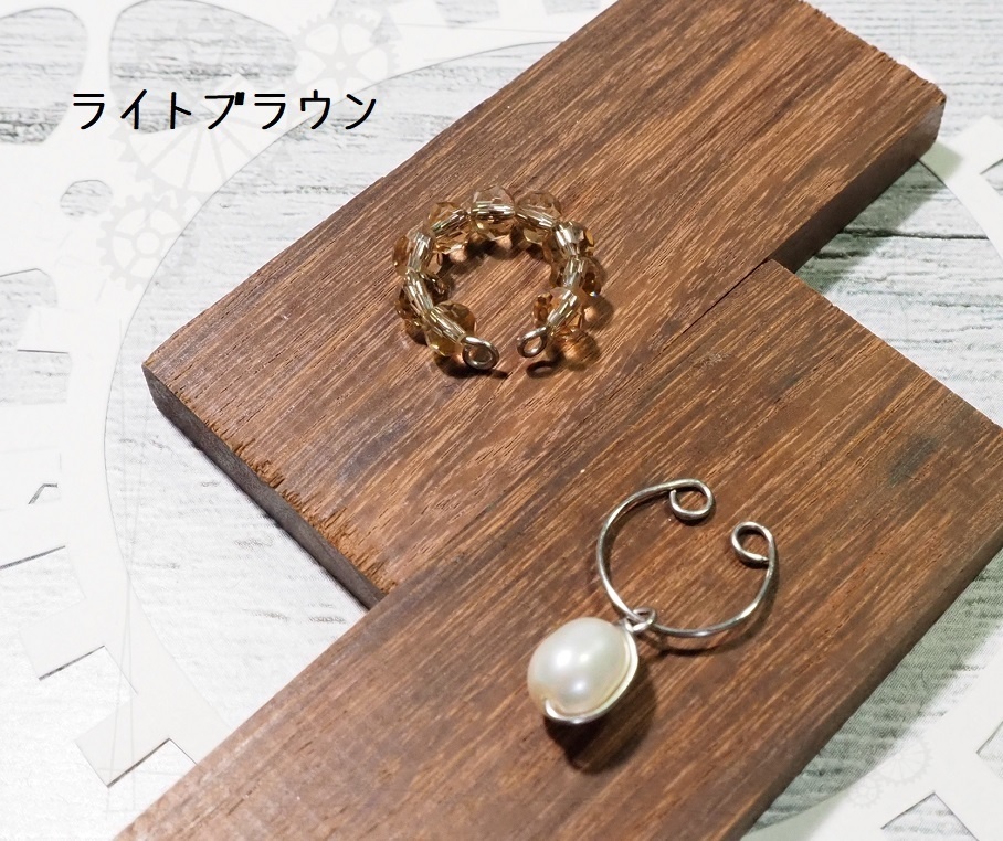 ガラスカットイヤーカフ