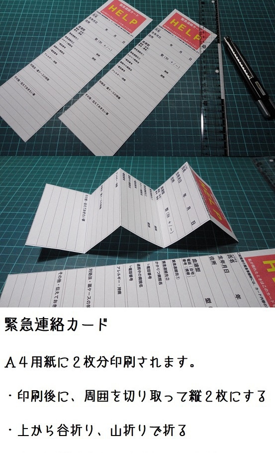 【無料配布】自作・緊急連絡カード
