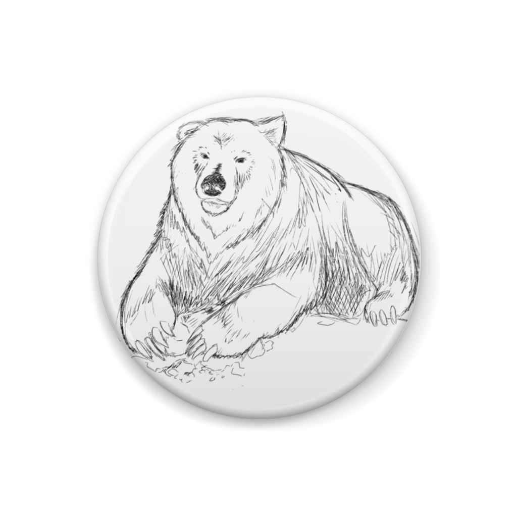 ヒグマ 缶バッチ
