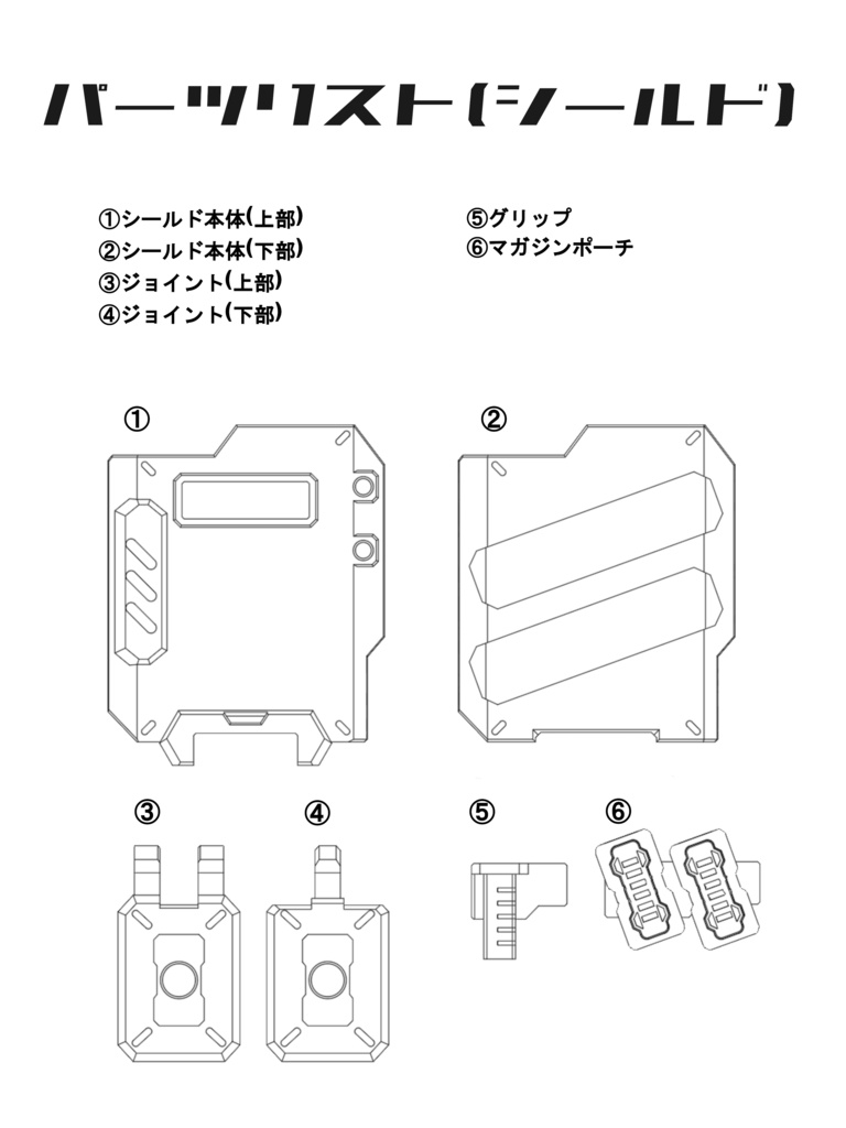 1/12スケールモデル用シールド&PDW
