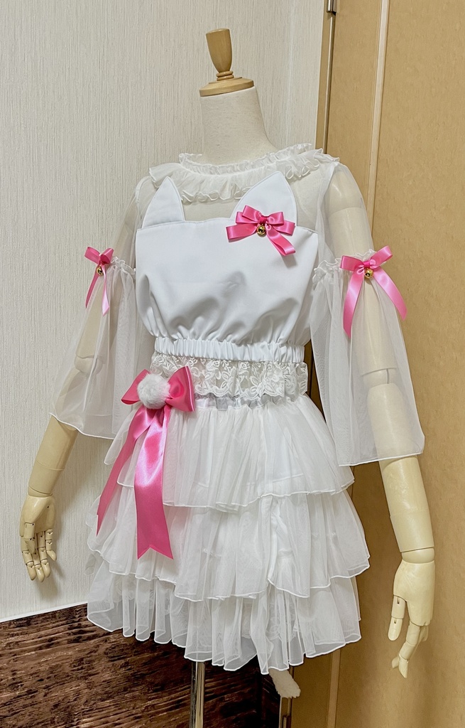 白猫ちゃん衣装セット(猫耳・オシッポ付)