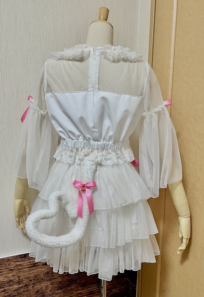 白猫ちゃん衣装セット(猫耳・オシッポ付)