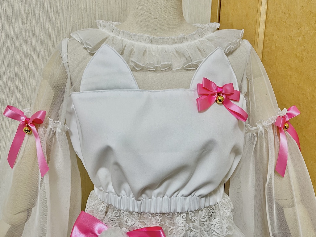 白猫ちゃん衣装セット(猫耳・オシッポ付)