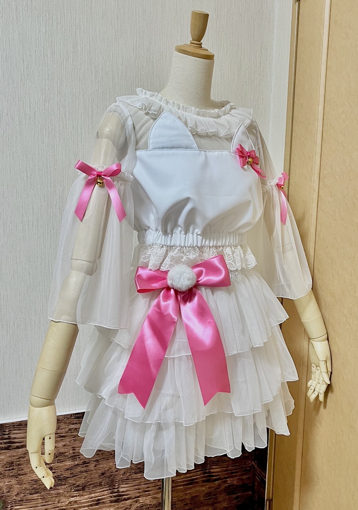 白猫ちゃん衣装セット(猫耳・オシッポ付)