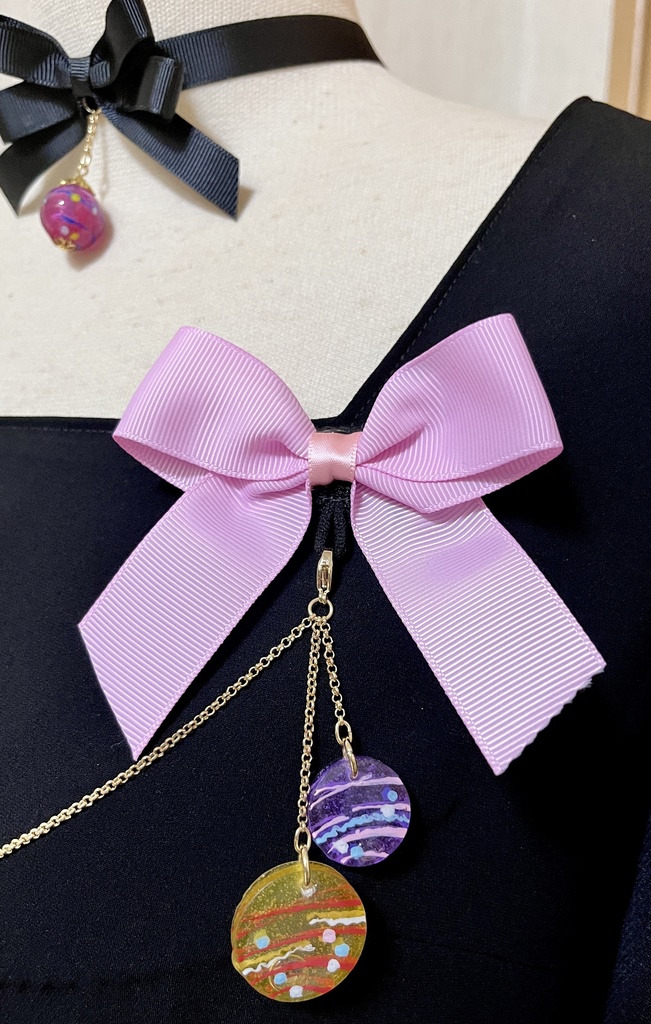 水風船風バルーンワンピース*黒×赤