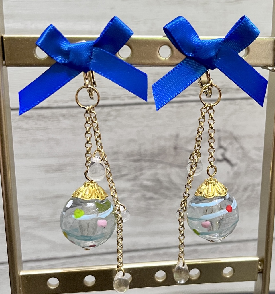 水風船&水滴*ピアス・イヤリング(金具変更無料)