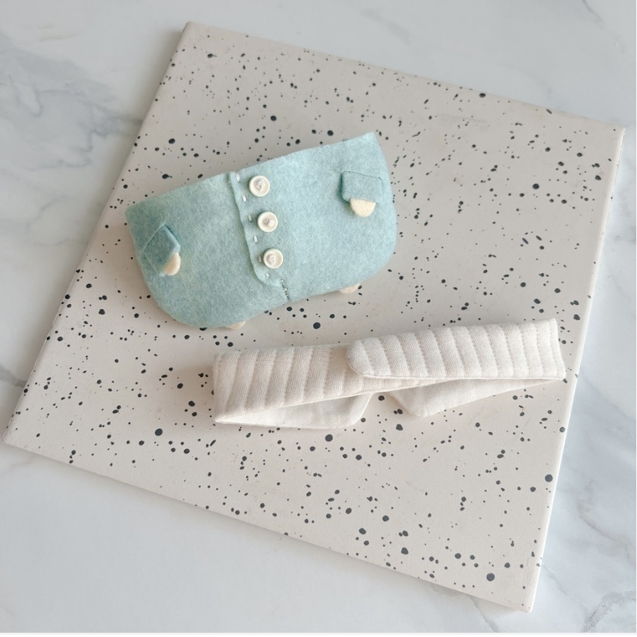 空色ばぶみロンパース+スタイセット