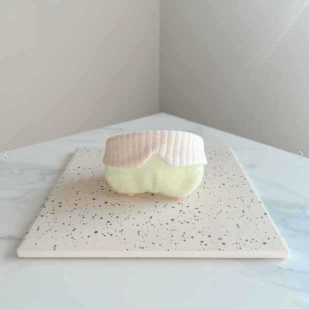 【new】うぐいす色ばぶみロンパース+スタイセット