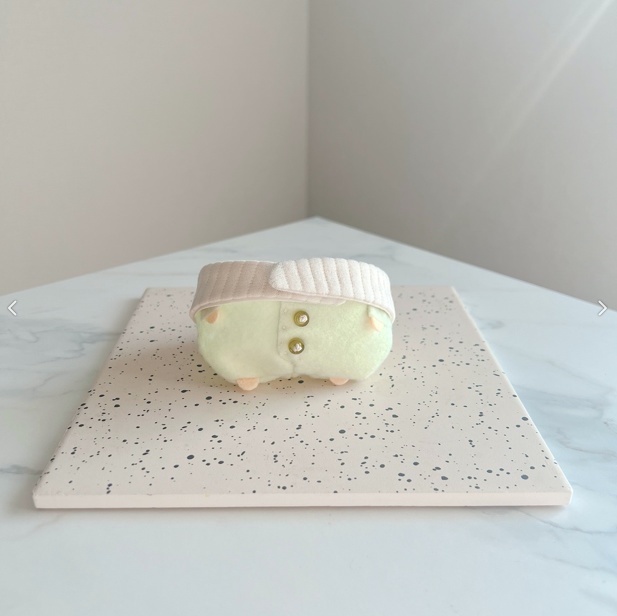 【new】うぐいす色ばぶみロンパース+スタイセット