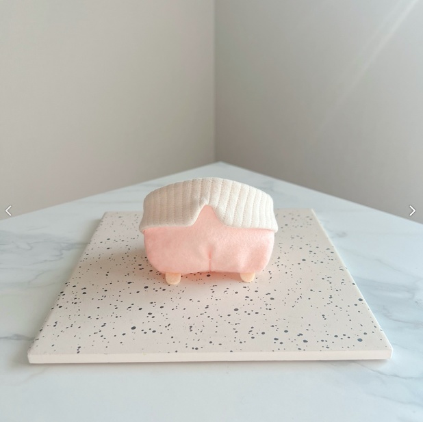 【new】桃色ばぶみロンパース+スタイセット