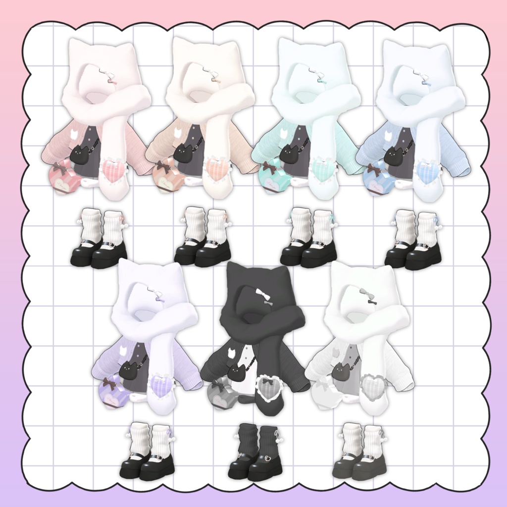 ❰開店セール中❱ ねこまふコーデ ❰キプフェル・ひかるん・アズキ・ネメシス・エルシオン対応❱