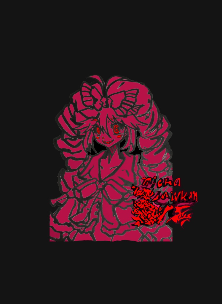 ミカ ワンポイント カラーTシャツ ブラック