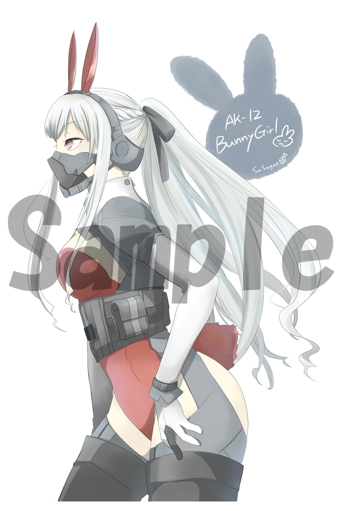 バニー戦術人形クリアファイル3種【ウェルロッドMkII 】【ST AR-15】【AK-12】