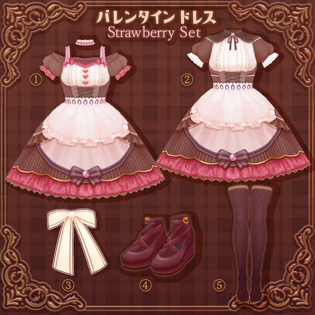 薄荷/LSbody/くろなつ/ここあ 対応【ワンピ/靴のモデル追加】バレンタインドレス🎀