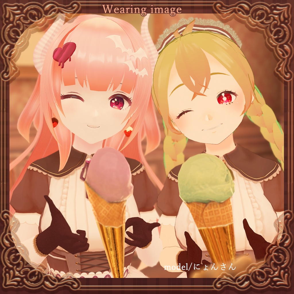 薄荷/LSbody/くろなつ/ここあ 対応【ワンピ/靴のモデル追加】バレンタインドレス🎀