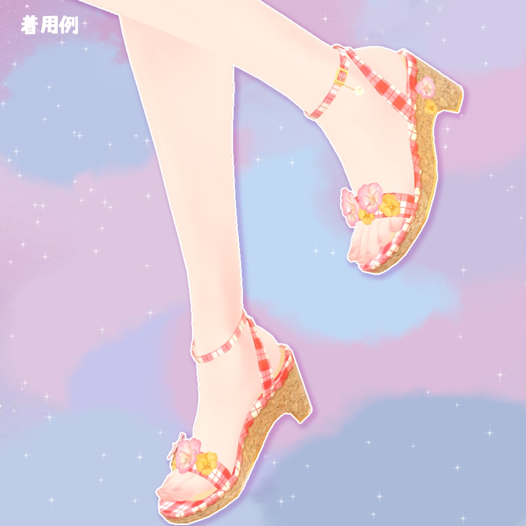 20色のふわふわパンジーサンダル ゆれるチャームつき!セレスティア、桔梗、くろなつ、薄荷、LSBody対応【PB対応】