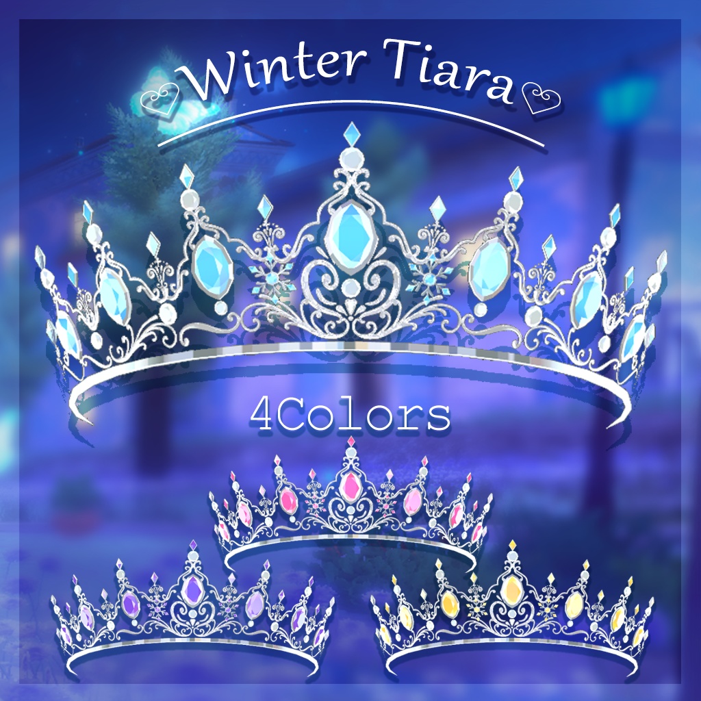 雪の結晶ティアラ×4colorsセット　-Winter Tiara-❄