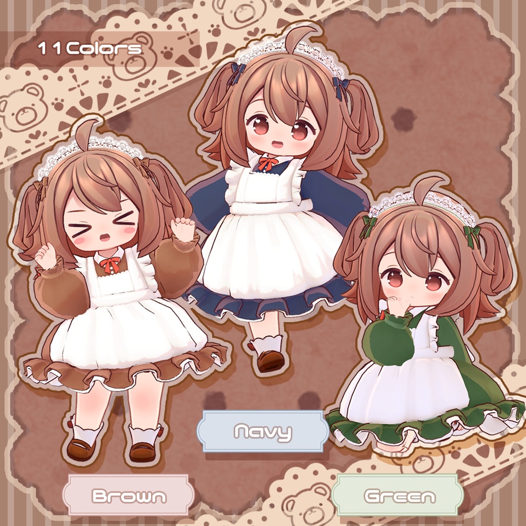 ふわふわリトルメイド!11color【ココアちゃん向け衣装】