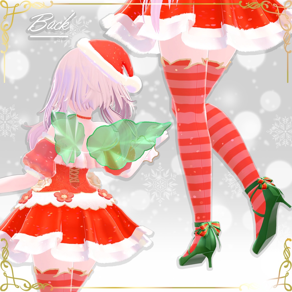 【無料】Flower Fairy Dress専用 クリスマスVerマテリアル(9アバター対応)※モデル別売り