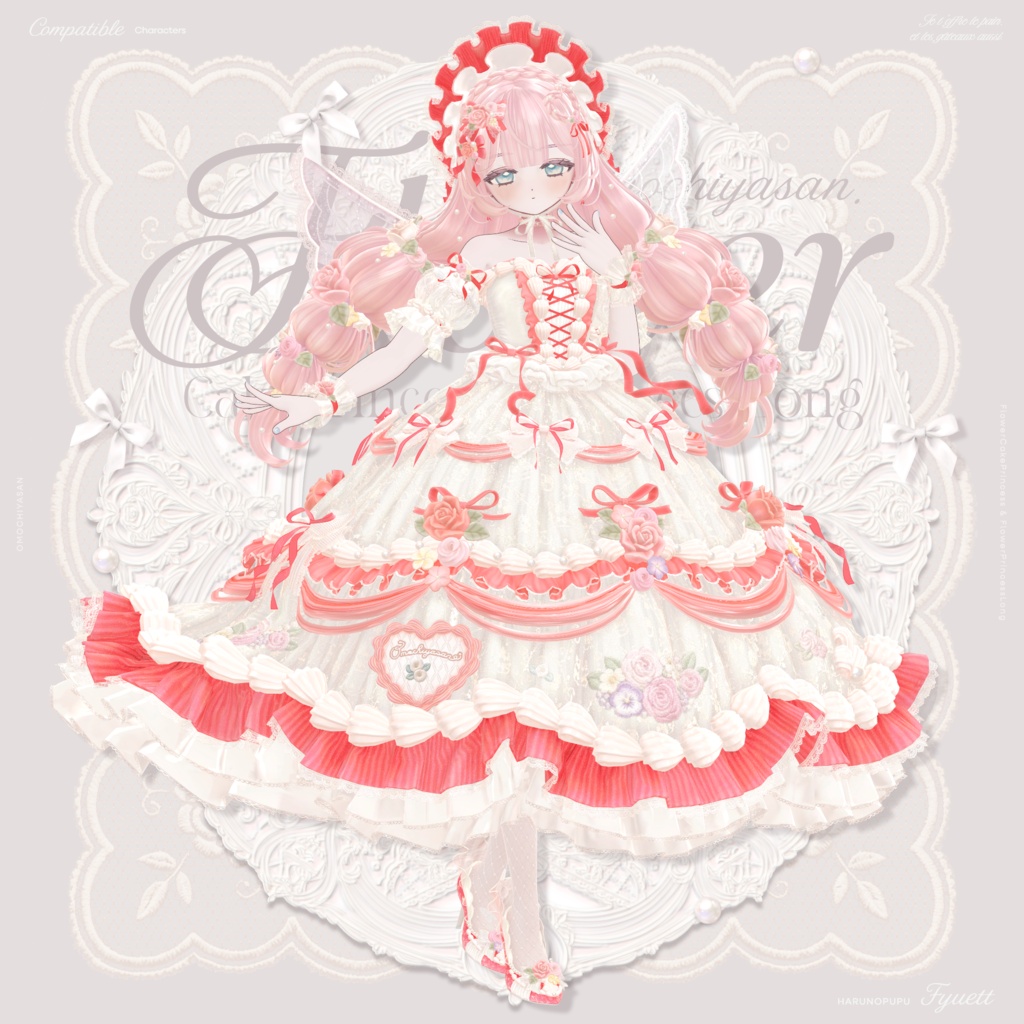 【販売記念セール🌷】FlowerCakePrincess & FlowerPrincessLong ‐お花とケーキのお姫様ドレス&ヘア【単品あり】
