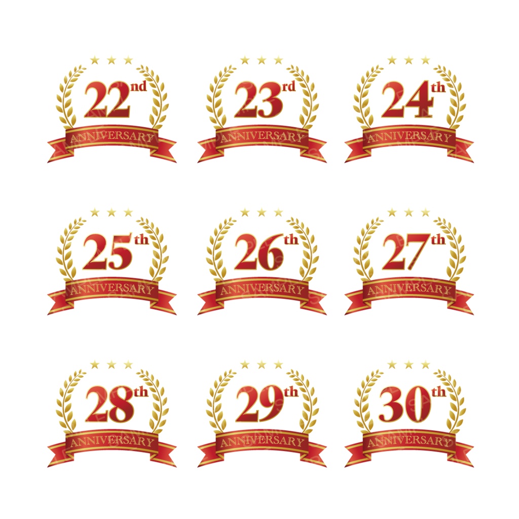 周年記念ロゴ21周年〜30周年【PNG+SVG】