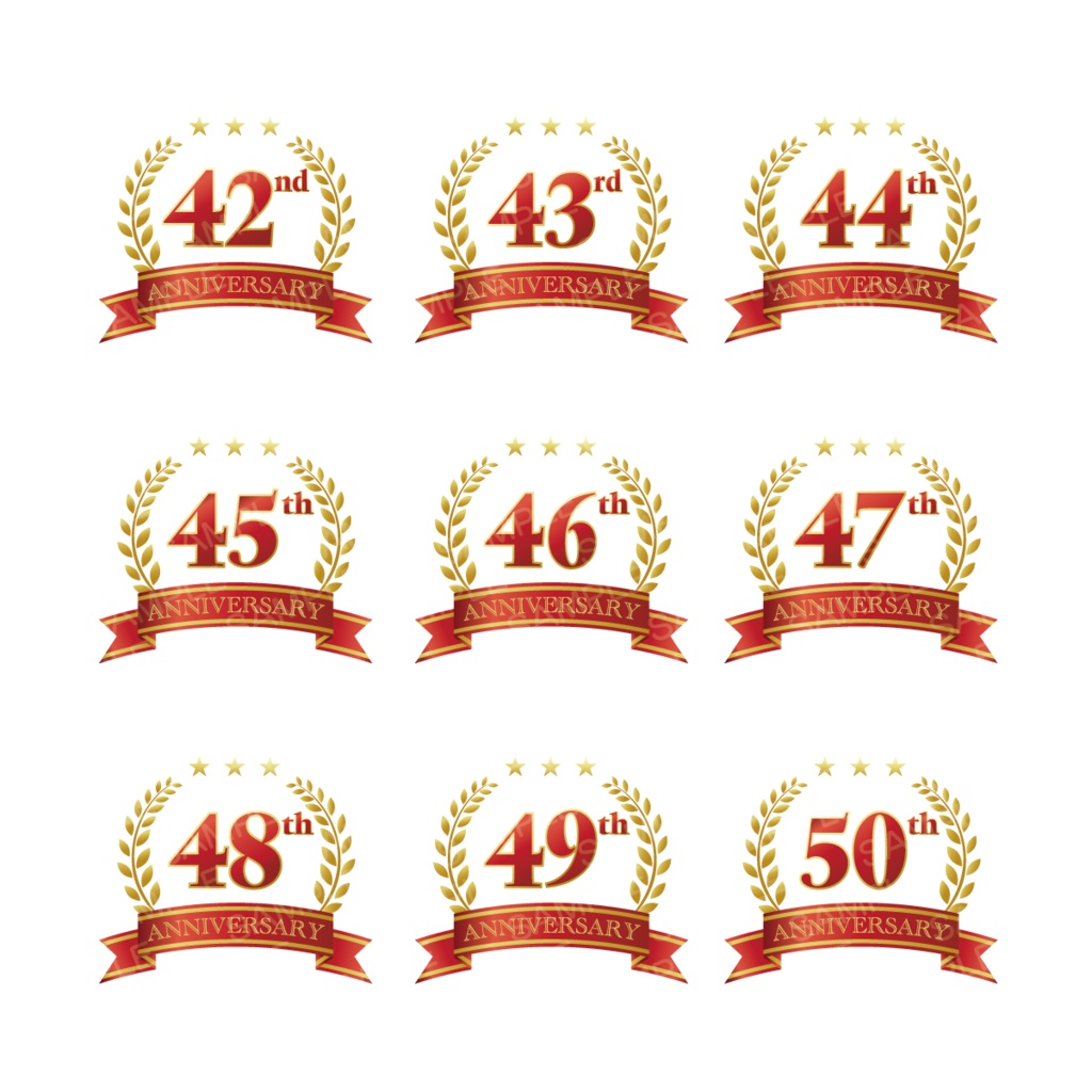 周年記念ロゴ41周年〜50周年【PNG+SVG】