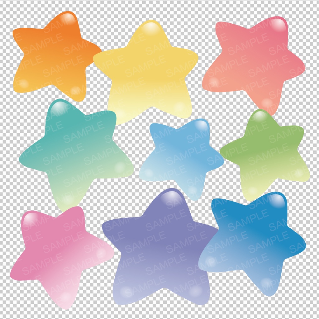 グミみたいな星型アイコンセット 9color【PNG+SVG】