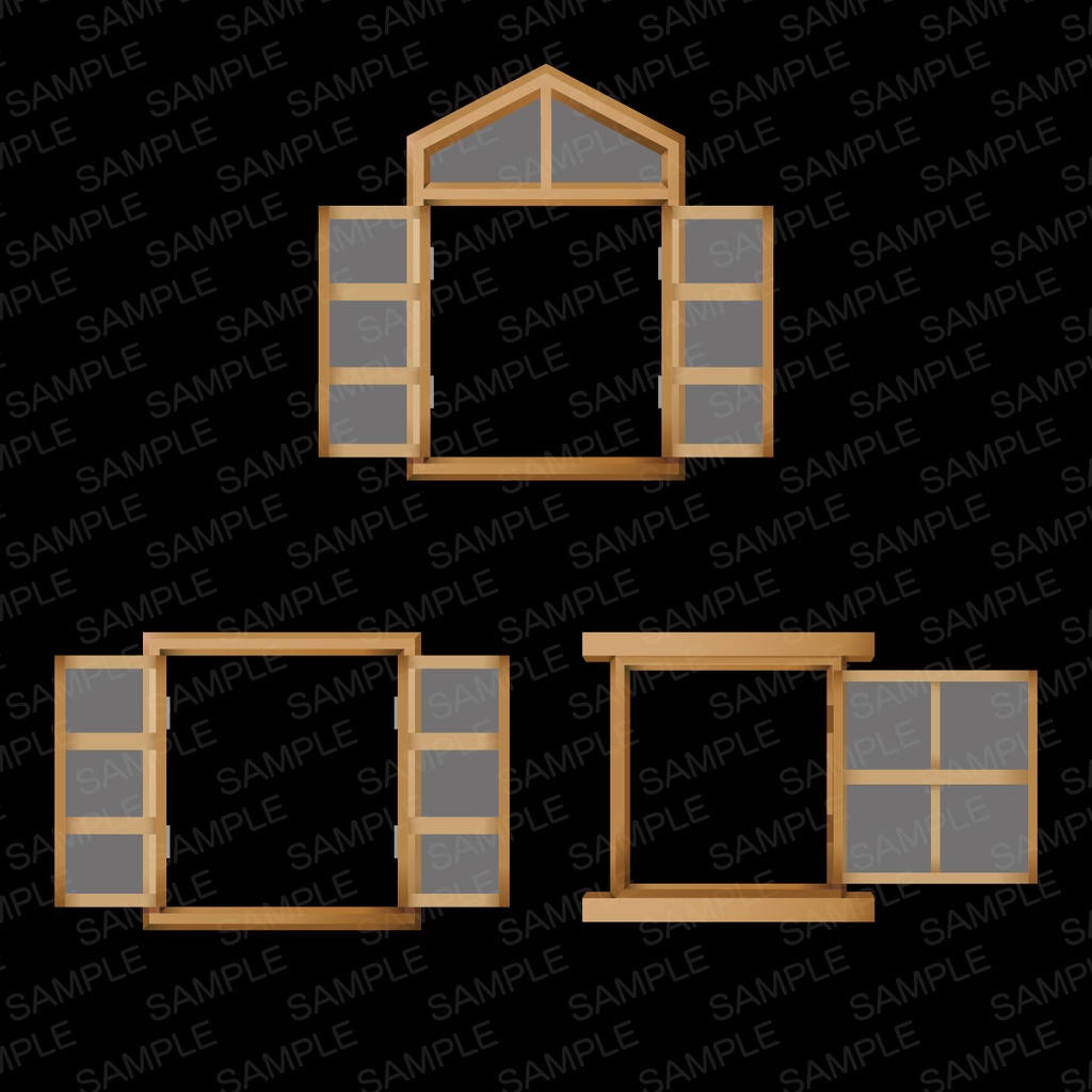 まどわくイラストセット【PNG+AI】