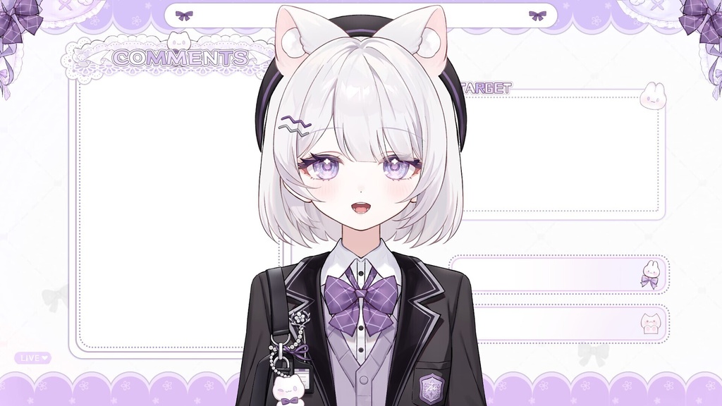 【Live2D 量販モデル】【VTS】【VTuber向け】優等生JK先輩 高精度モデル 6モーション:VTS・VBリップシンク / 専用配信UI付き / 30+ボタン搭載 / 飛び頭機能 / 自由サイズ変更完備