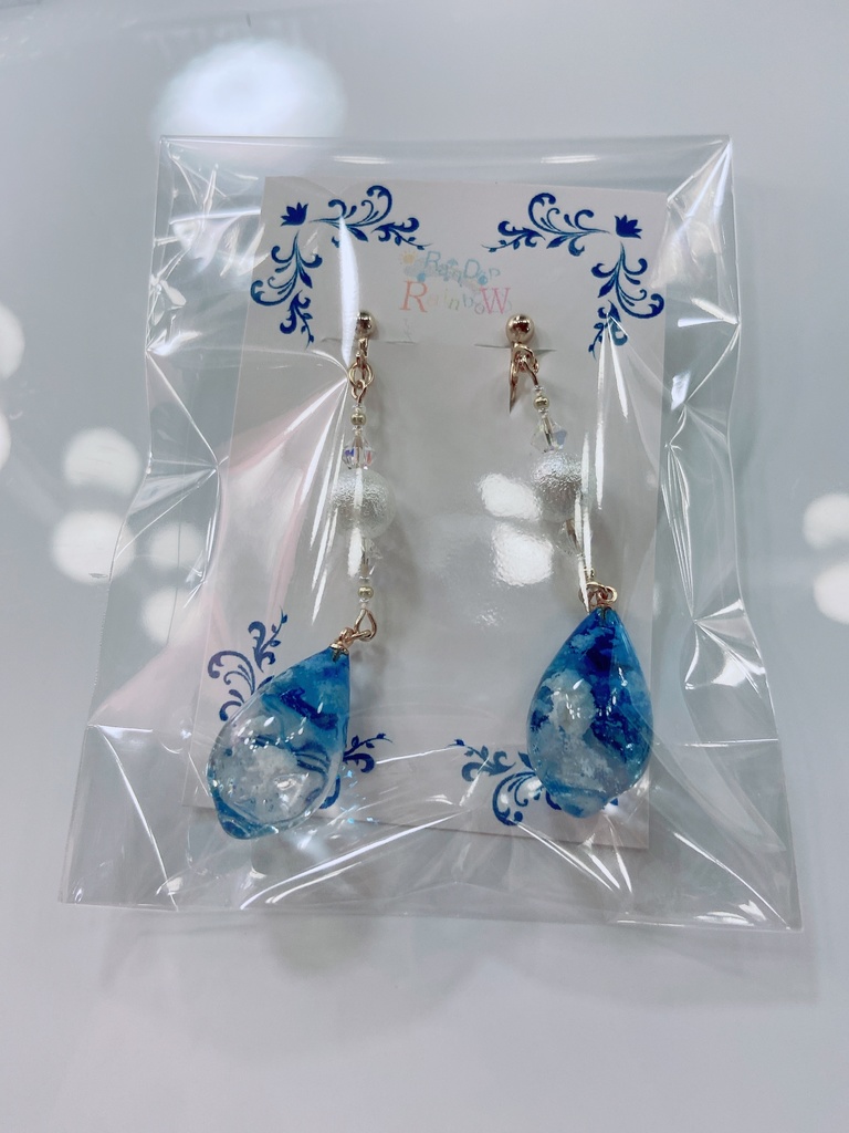 【受注生産】空のしずくピアス【イヤリング変更可】