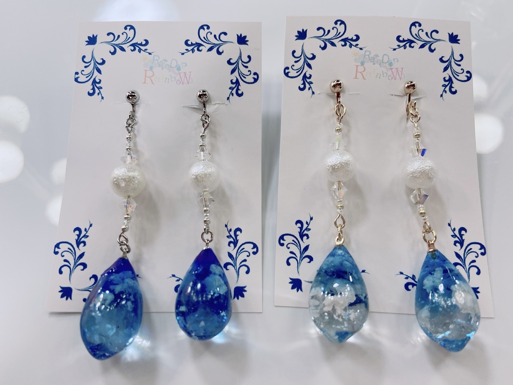 【受注生産】空のしずくピアス【イヤリング変更可】