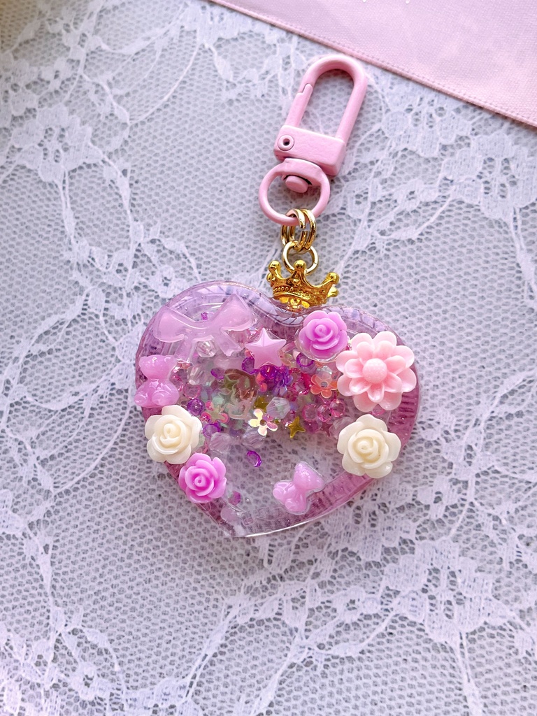 お花たっぷりフラワーシェイカーキーホルダー