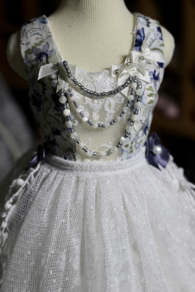 SD〜SD13女の子用ワンピースセット(ブルー小花柄)