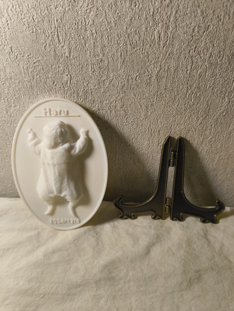 【ミニチュアベビー】楕円タイプ  スキャンデータを基にお作りします。 メモリアル,記念日,成長記録