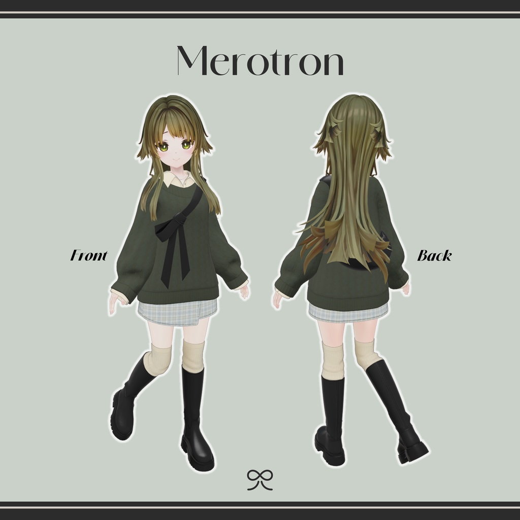 casual ribbon coordinates 【VRC 3D衣装モデル】リボンバッグのお散歩コーデ