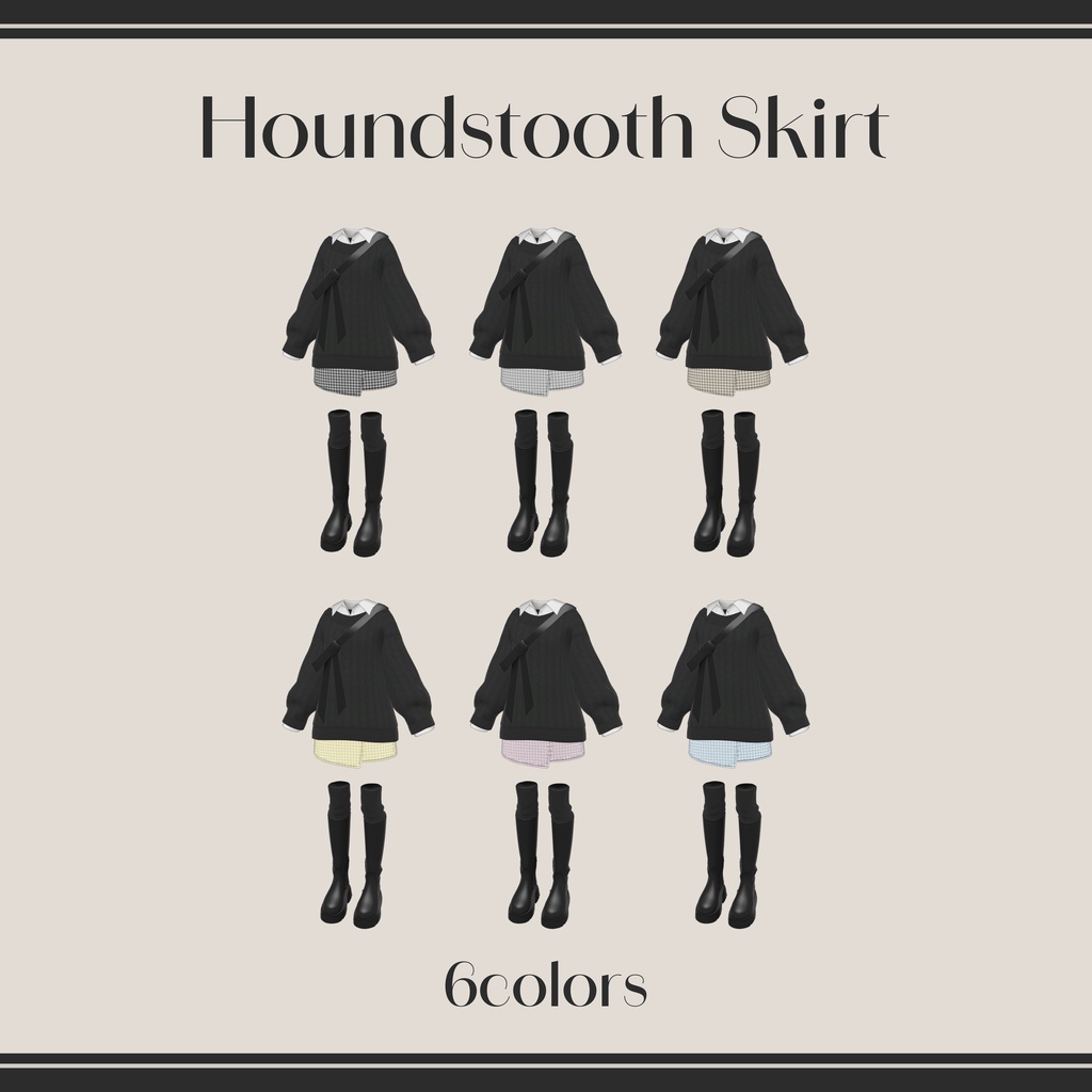 casual ribbon coordinates 【VRC 3D衣装モデル】リボンバッグのお散歩コーデ