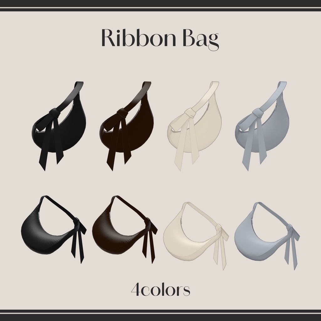 casual ribbon coordinates 【VRC 3D衣装モデル】リボンバッグのお散歩コーデ