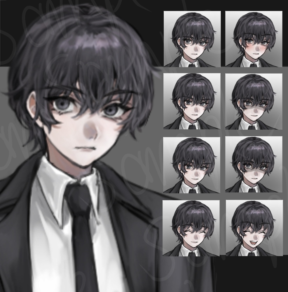 【立ち絵素材】スーツ_メガネ_少年_青年